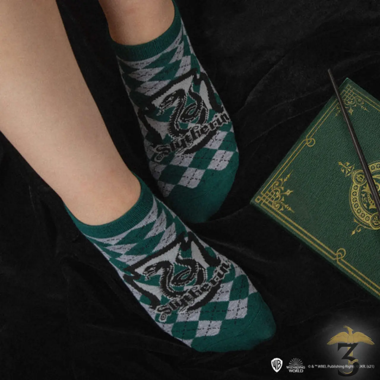 LOT 3 SOCQUETTES SERPENTARD - Les Trois Reliques, magasin Harry Potter - Photo N°2