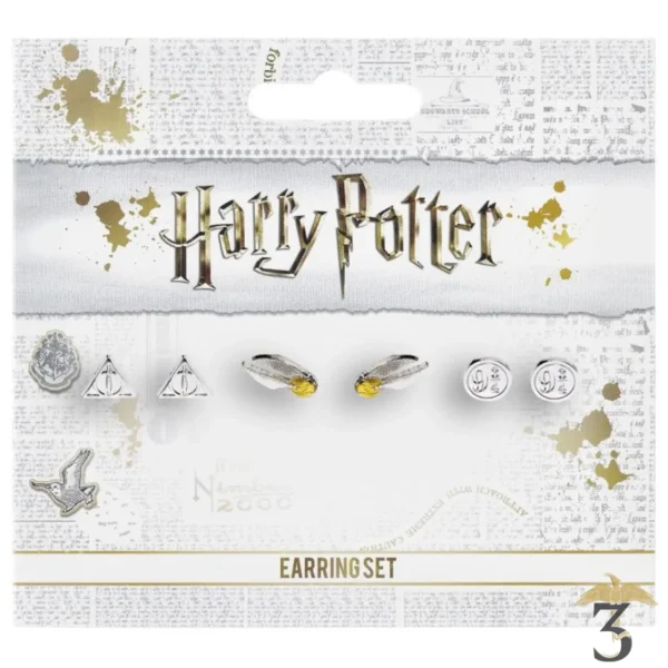 LOT BOUCLES D´OREILLES RELIQUES -VIF D´OR-QUAI - Les Trois Reliques, magasin Harry Potter - Photo N°2