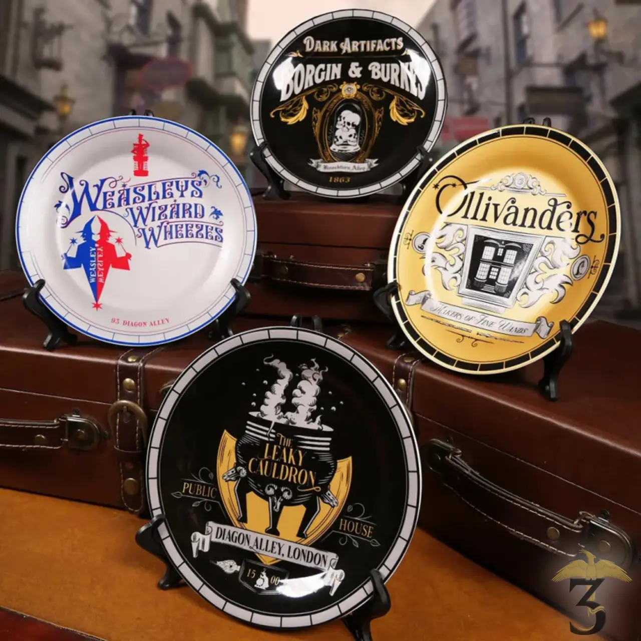 Lot de 4 assiettes chemin de traverse - Les Trois Reliques, magasin Harry Potter - Photo N°2