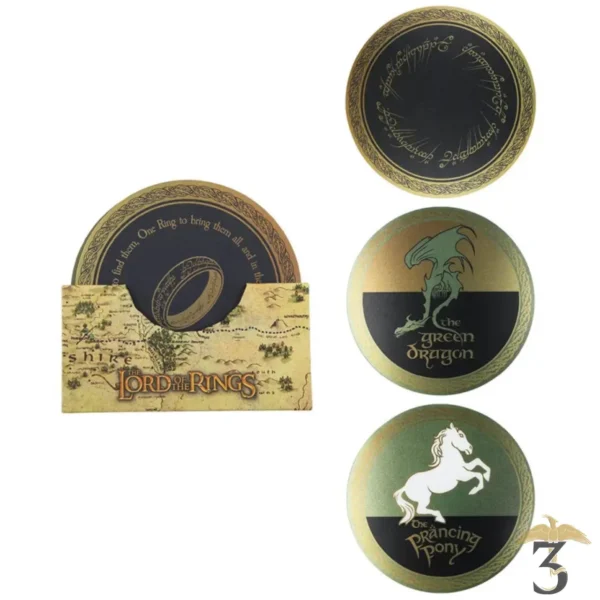 Lot de 4 sous-verres – le seigneur des anneaux - Les Trois Reliques, magasin Harry Potter - Photo N°1