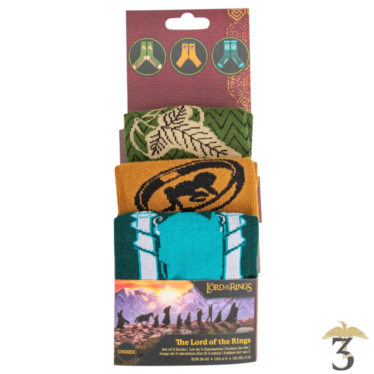 Lots 3 paires de chaussettes – le seigneur des anneaux - Les Trois Reliques, magasin Harry Potter - Photo N°2