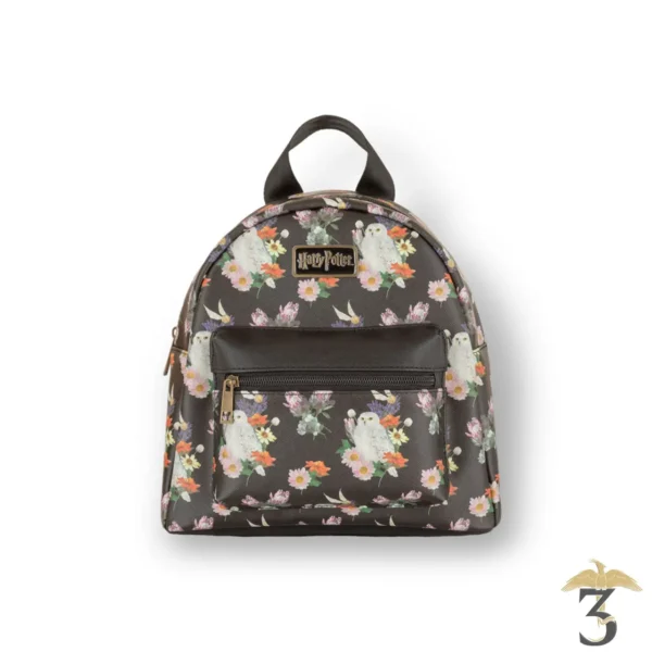 Mini sac a dos hedwige florale noir - Les Trois Reliques, magasin Harry Potter - Photo N°1