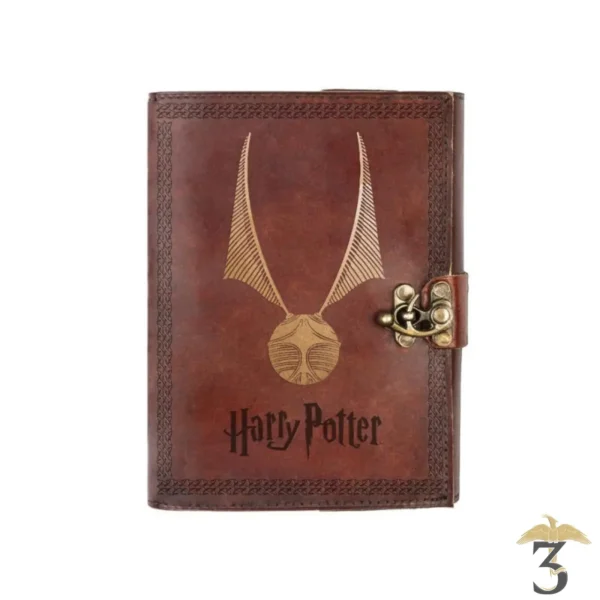 Notebook vif d or cousu main similicuir - Les Trois Reliques, magasin Harry Potter - Photo N°1