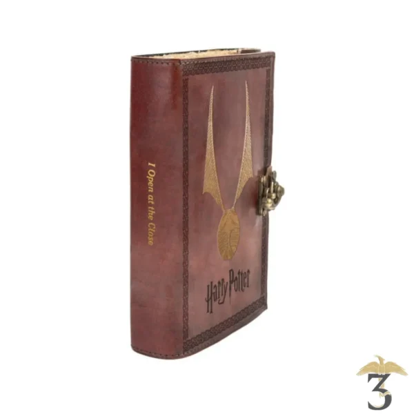 Notebook vif d or cousu main similicuir - Les Trois Reliques, magasin Harry Potter - Photo N°3