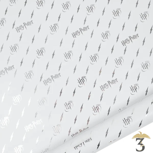 PAPIER CADEAU BLANC 5M LIGHTNING BOLT - Les Trois Reliques, magasin Harry Potter - Photo N°1