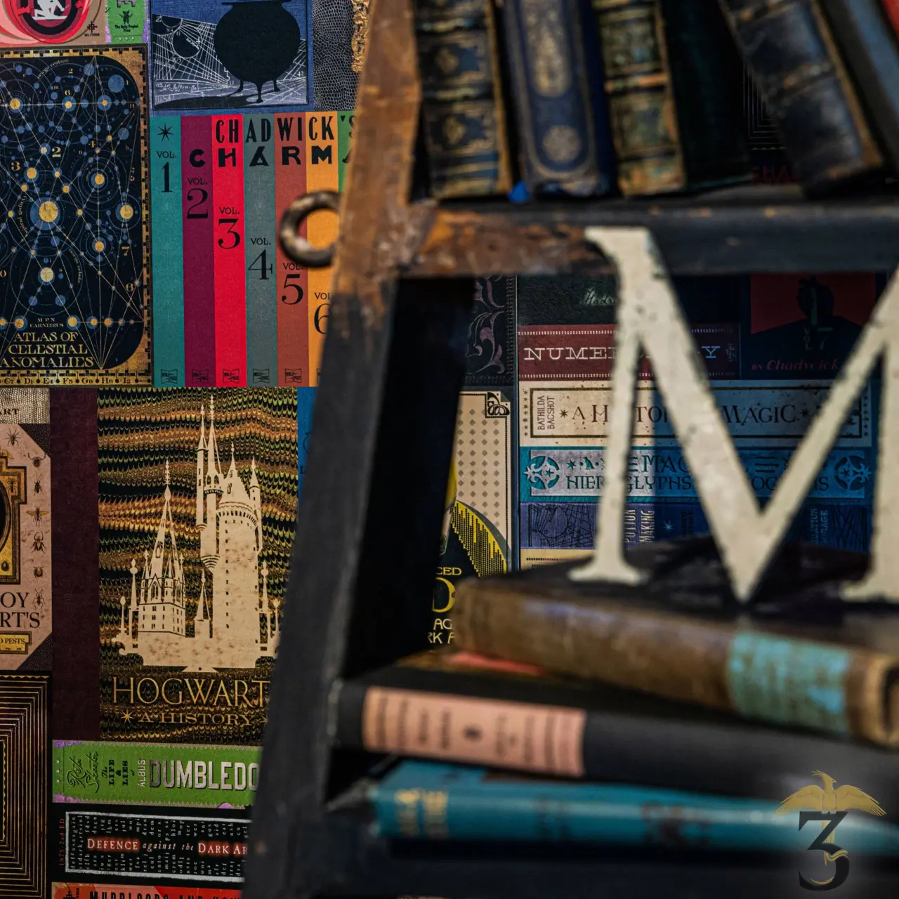 Papier peint Minalima Couvertures de Livres de Poudlard - Les Trois Reliques, magasin Harry Potter - Photo N°3