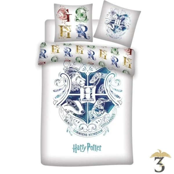 Parure de lit Harry Potter Poudlard COTON - 1 ou 2 personnes - Les Trois Reliques, magasin Harry Potter - Photo N°1