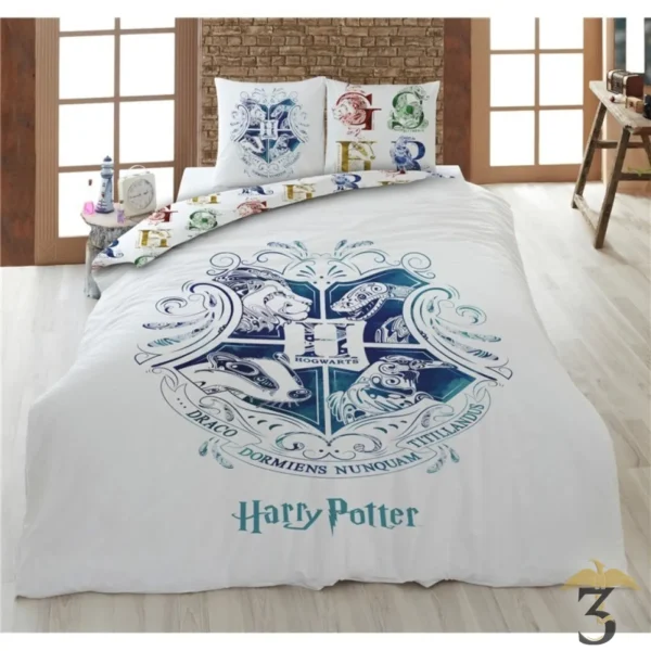 Parure de lit Harry Potter Poudlard POLYESTER - 1 ou 2 personnes - Les Trois Reliques, magasin Harry Potter - Photo N°1