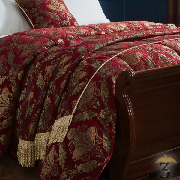 Plaid jacquard traditionnel shiraz bordeaux 130×170 - Les Trois Reliques, magasin Harry Potter - Photo N°3