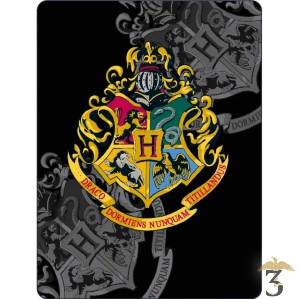 Plaid polaire hogwarts noir - Les Trois Reliques, magasin Harry Potter - Photo N°1