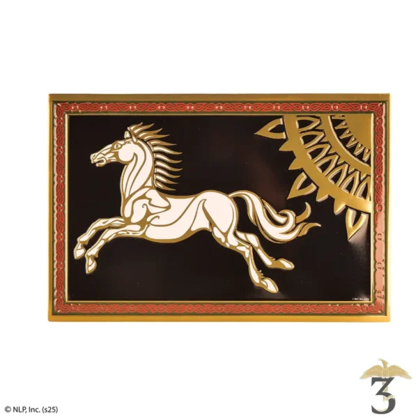 Plaque en aluminium – drapeau du rohan – le seigneur des anneaux - Les Trois Reliques, magasin Harry Potter - Photo N°1