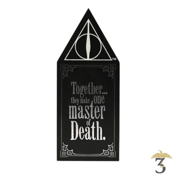 Plaque en bois phosphorescent relique de la mort - Les Trois Reliques, magasin Harry Potter - Photo N°1