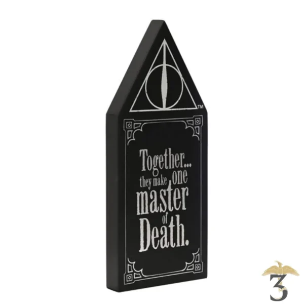 Plaque en bois phosphorescent relique de la mort - Les Trois Reliques, magasin Harry Potter - Photo N°2