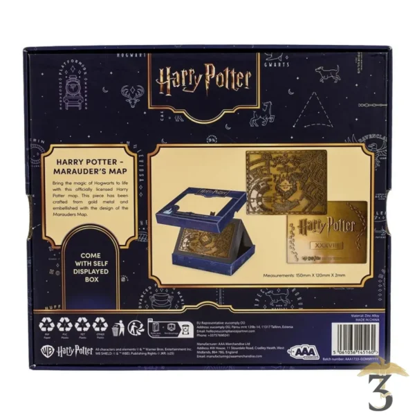 plaque en métal carte du maraudeur – harry potter - Les Trois Reliques, magasin Harry Potter - Photo N°4