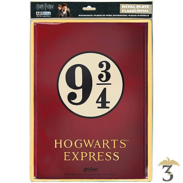 Plaque Metal - Plaform 9 3/4 - Les Trois Reliques, magasin Harry Potter - Photo N°1