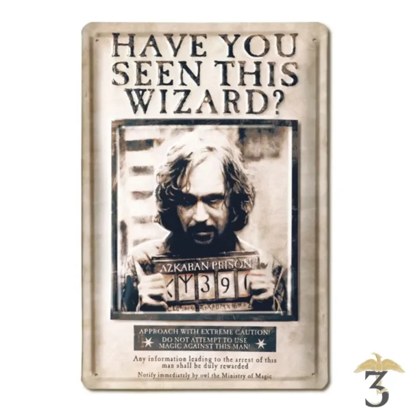 PLAQUE METALLIQUE 3D SIRIUS BLACK - Les Trois Reliques, magasin Harry Potter - Photo N°1