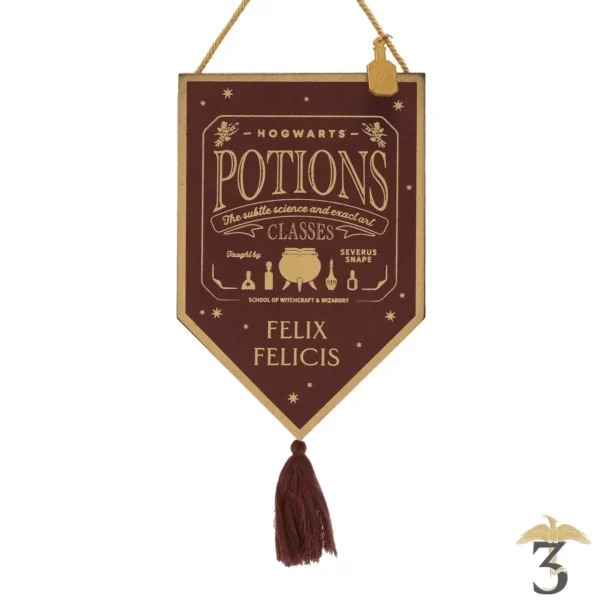 Plaque suspendu felix felicis - Les Trois Reliques, magasin Harry Potter - Photo N°1