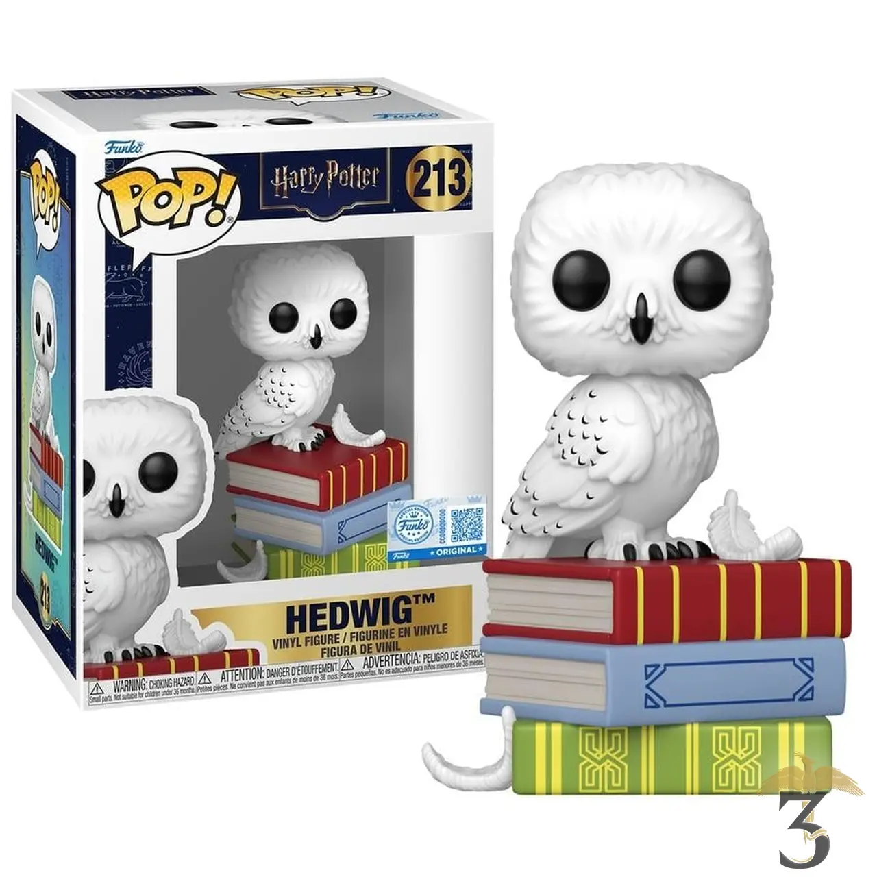 Pop premium n° 213 – hedwige sur livres – harry potter - Les Trois Reliques, magasin Harry Potter - Photo N°1