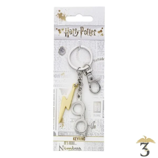 PORTE-CLES ECLAIRE LUNETTES PLAQUE ARGENT - Les Trois Reliques, magasin Harry Potter - Photo N°2