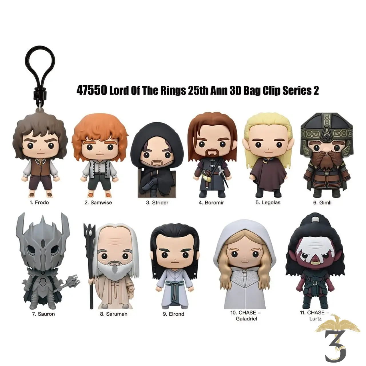 porte-clés mystère 3d foam bag clip série 2 – le seigneur des anneaux – monogram - Les Trois Reliques, magasin Harry Potter - Photo N°2