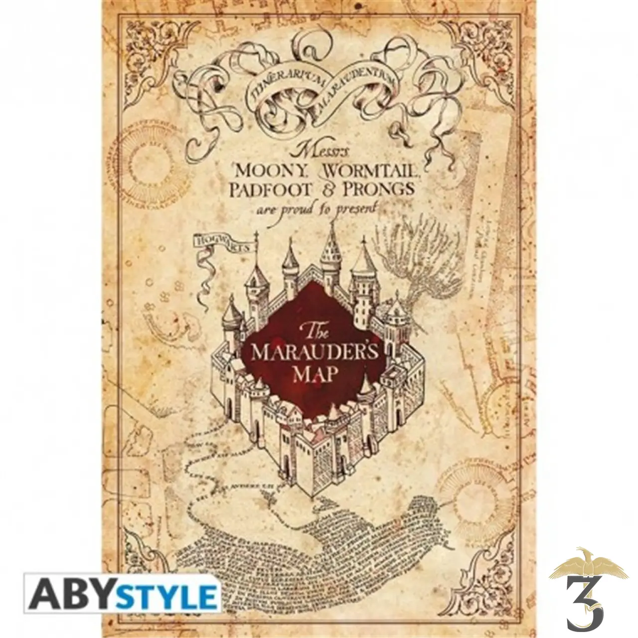 POSTER CARTE DU MARAUDEUR (91,5X61) - Les Trois Reliques, magasin Harry Potter - Photo N°1