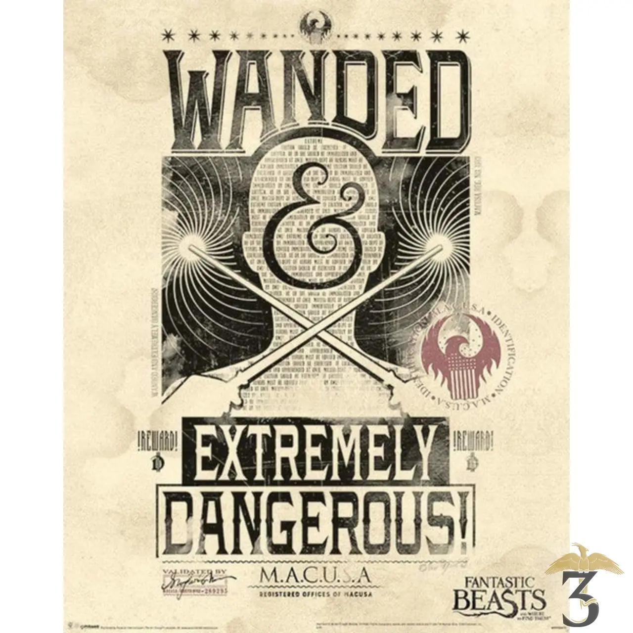 Poster fantastic beasts (extremely dangerous) 40×50 - Les Trois Reliques, magasin Harry Potter - Photo N°1