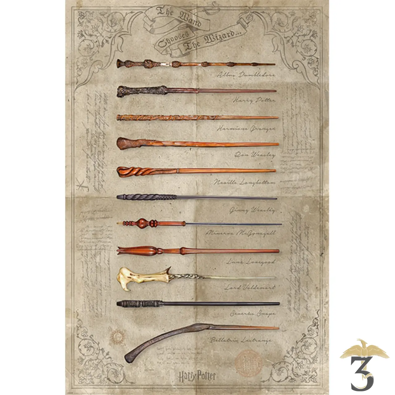 POSTER HARRY POTTER (THE WAND CHOOSES THE WIZARD) - Les Trois Reliques, magasin Harry Potter - Photo N°1