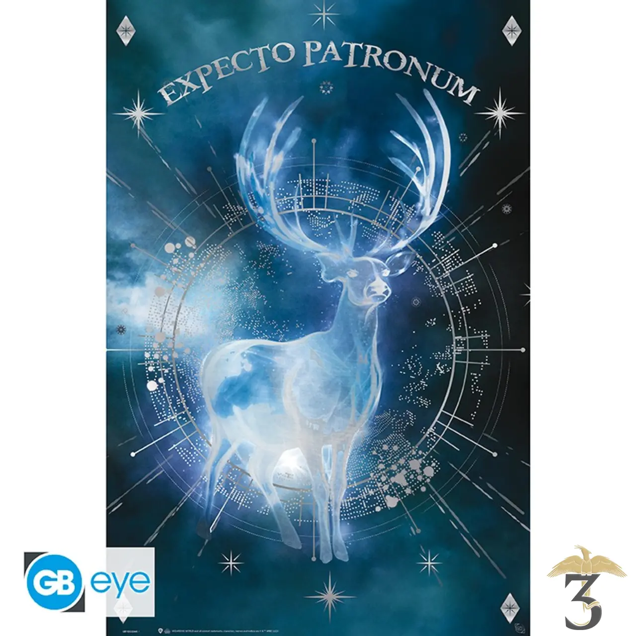 Poster maxi 91,5 x 61 effet metal – expecto patronum - Les Trois Reliques, magasin Harry Potter - Photo N°1