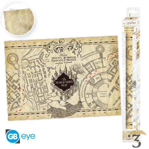 Poster parchemin carte du maraudeur - Les Trois Reliques, magasin Harry Potter - Photo N°2