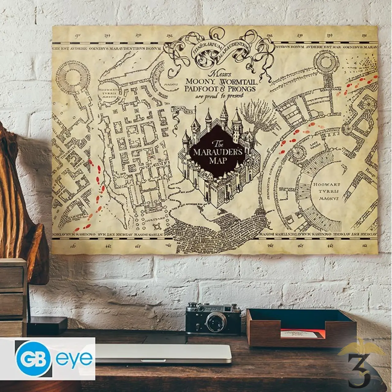 Poster parchemin carte du maraudeur - Les Trois Reliques, magasin Harry Potter - Photo N°3