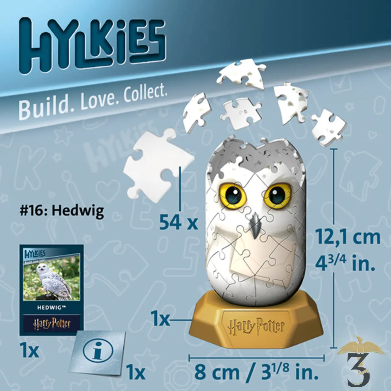 Puzzle 3d hylkies hedwige - Les Trois Reliques, magasin Harry Potter - Photo N°3