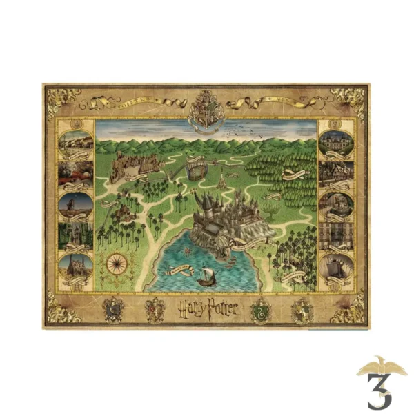 Puzzle - Carte de Poudlard (1500 pièces) - Les Trois Reliques, magasin Harry Potter - Photo N°1