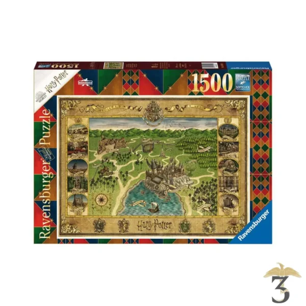 Puzzle - Carte de Poudlard (1500 pièces) - Les Trois Reliques, magasin Harry Potter - Photo N°2