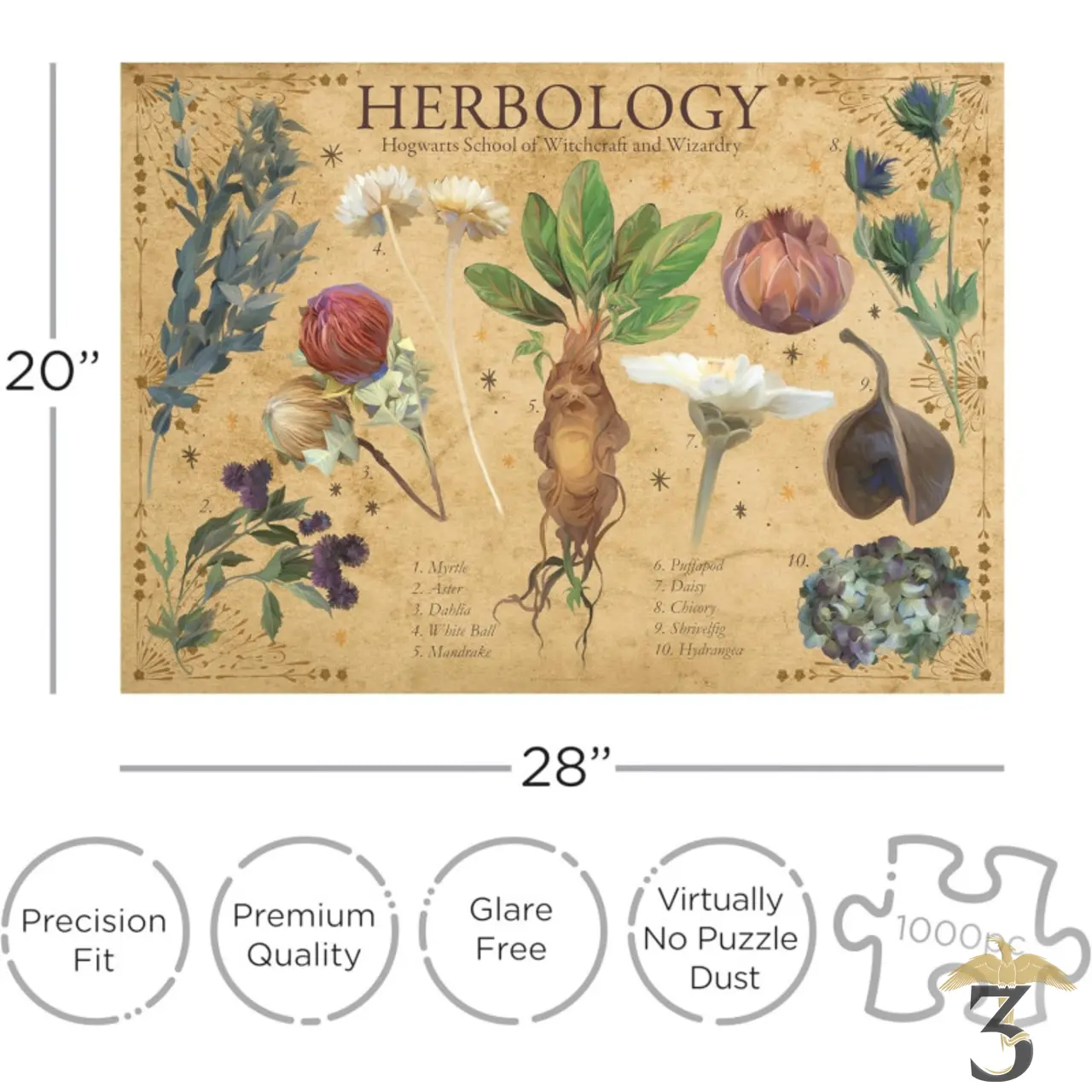 Puzzle harry potter herbology 1000pcs - Les Trois Reliques, magasin Harry Potter - Photo N°3