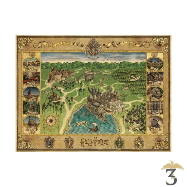 Puzzle minalima carte de poudlard 1500 pcs - Les Trois Reliques, magasin Harry Potter - Photo N°1