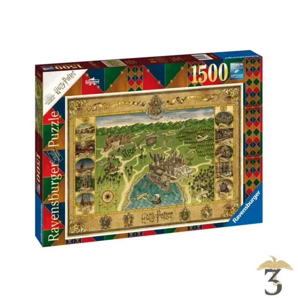 Puzzle minalima carte de poudlard 1500 pcs - Les Trois Reliques, magasin Harry Potter - Photo N°2