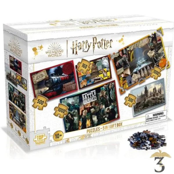 Puzzles harry potter coffret 5 en 1 - Les Trois Reliques, magasin Harry Potter - Photo N°1