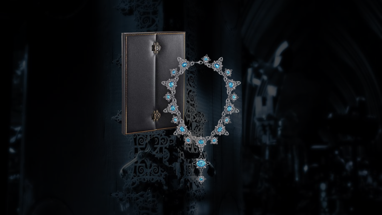 Réplique du collier d’opale maudit de Harry Potter en bijou de collection