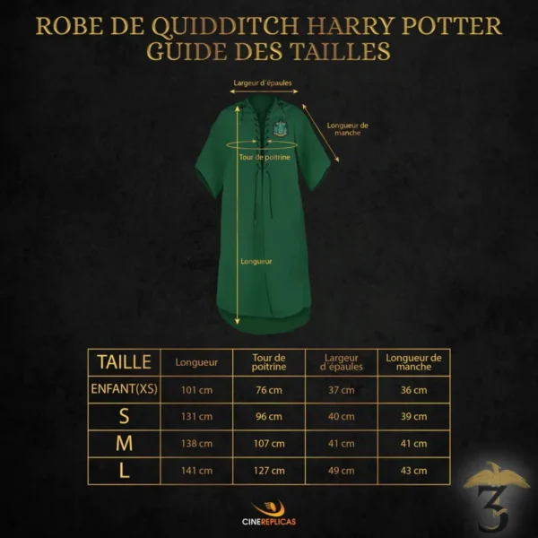 Robe de quidditch personnalisable – serpentard - Les Trois Reliques, magasin Harry Potter - Photo N°3