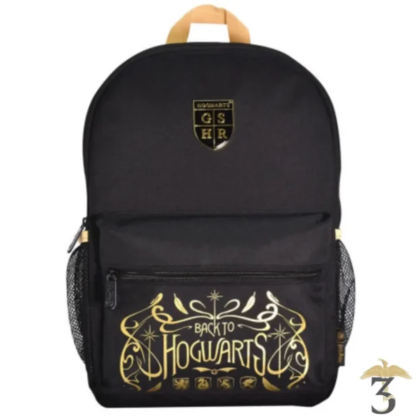 Sac a dos back to hogwarts noir/beige - Les Trois Reliques, magasin Harry Potter - Photo N°1