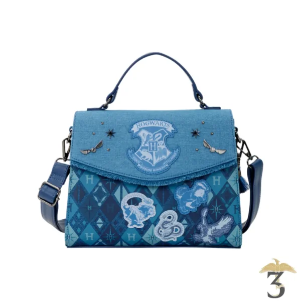 Sac bandoulière loungefly denim poudlard - Les Trois Reliques, magasin Harry Potter - Photo N°1