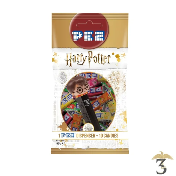 SACHET PEZ HARRY POTTER + 10 RECHARGES - Les Trois Reliques, magasin Harry Potter - Photo N°1