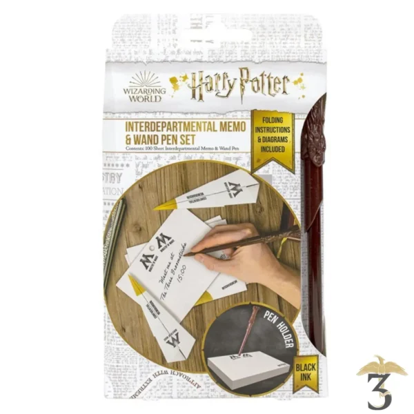 SET 100 MEMO MINISTERE + STYLO BAGUETTE - Les Trois Reliques, magasin Harry Potter - Photo N°1