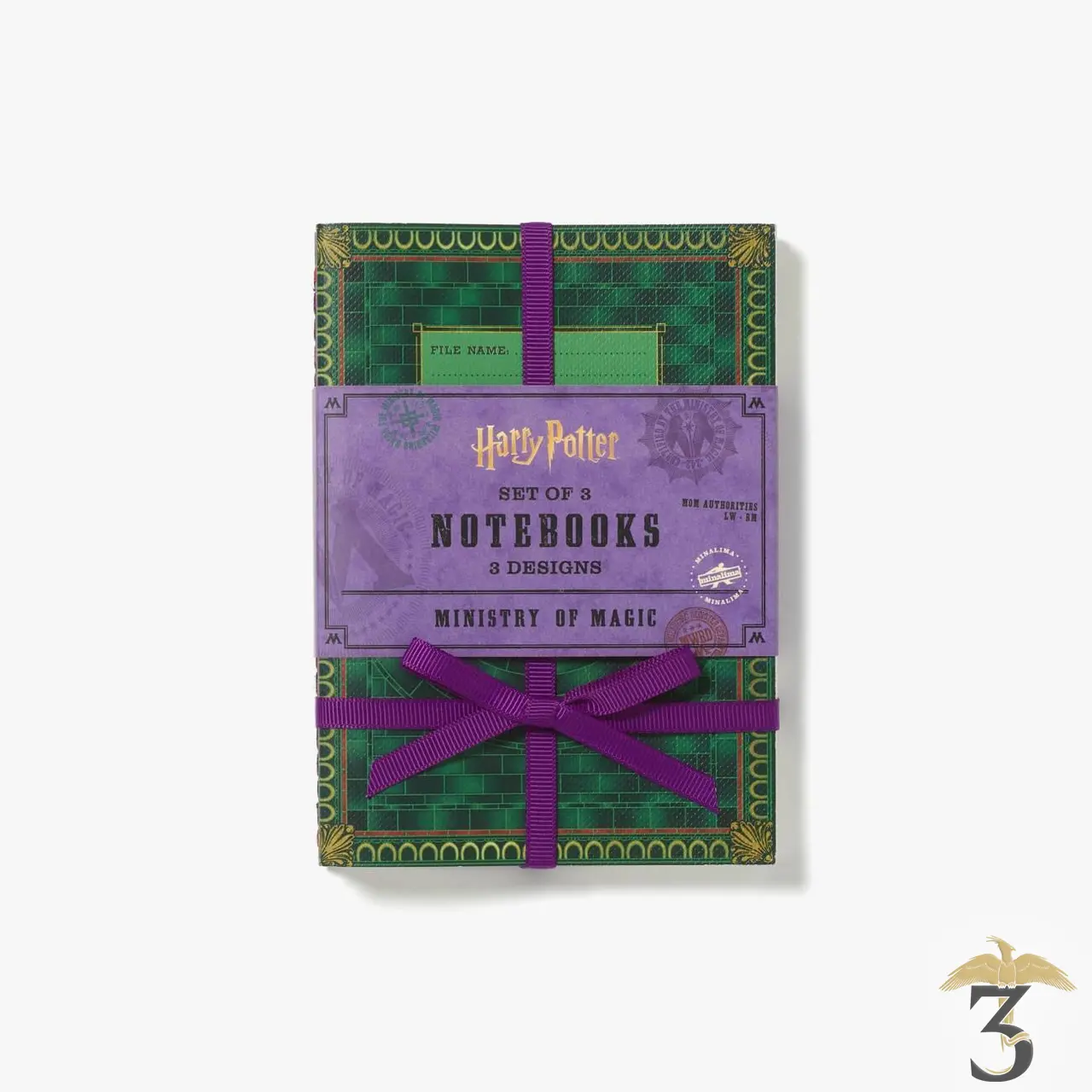 Set 3 carnets ministère de la magie minalima en vente au magasin Harry Potter Les Trois Reliques, photo N°2
