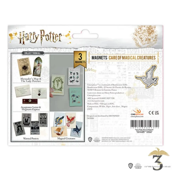 SET 3 MAGNETS SOINS CREATURES MAGIQUE - Les Trois Reliques, magasin Harry Potter - Photo N°2