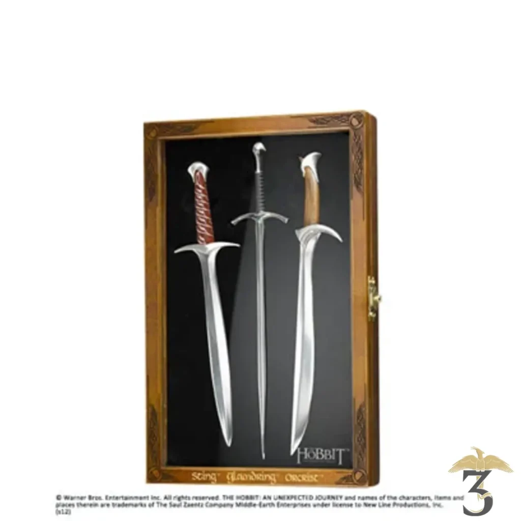 Set 3 ouvre-lettres dard, glamdring et orcrist – le hobbit - Les Trois Reliques, magasin Harry Potter - Photo N°1