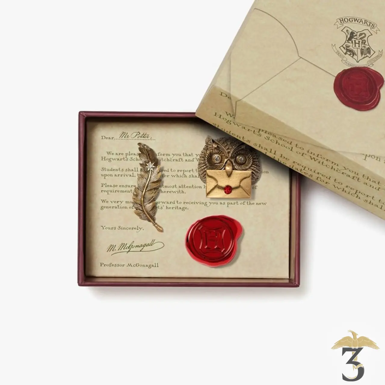 Set 3 pin’s lettre acceptation harry potter – minalima – 25 ans de magie - Les Trois Reliques, magasin Harry Potter - Photo N°2