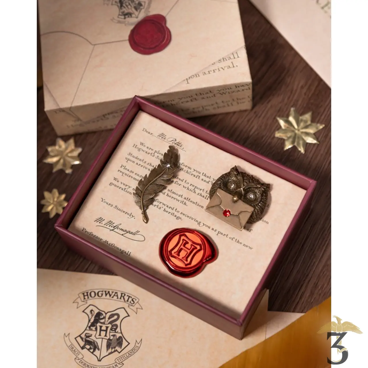 Set 3 pin’s lettre acceptation harry potter – minalima – 25 ans de magie - Les Trois Reliques, magasin Harry Potter - Photo N°4