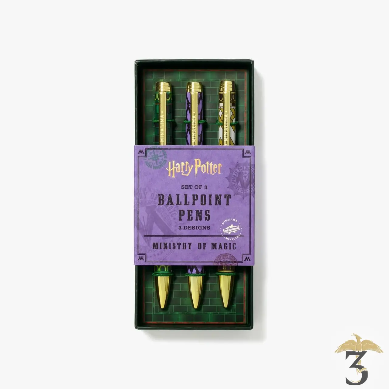 Set 3 stylos ministère de la magie minalima - Les Trois Reliques, magasin Harry Potter - Photo N°1