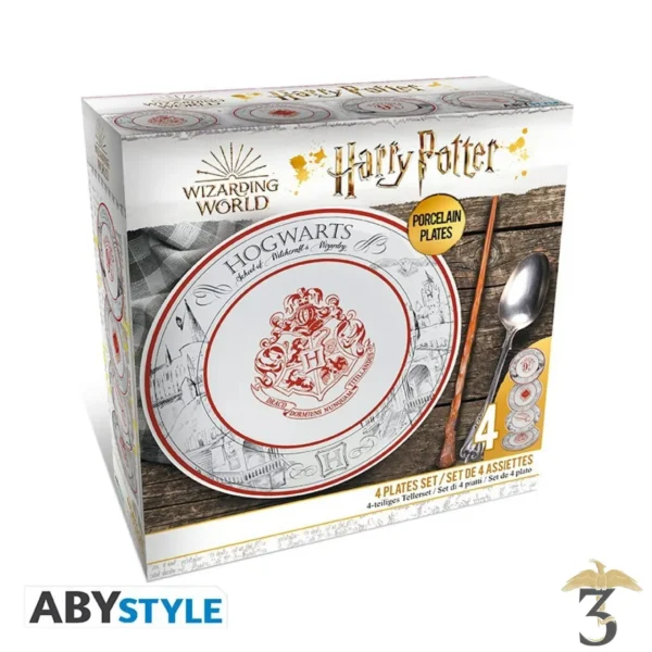 Set 4 assiettes Harry Potter en porcelaine - Les Trois Reliques, magasin Harry Potter - Photo N°6
